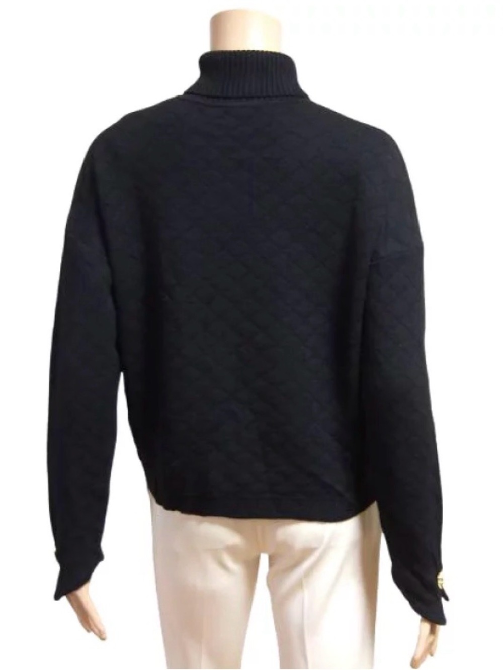 St. John Collection Heart Motif Turtleneck Sweater – Black & Gold – Size Medium - Picture 6 of 9